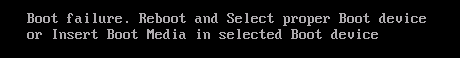 Boot failure error. Press Ctrl Alt Del